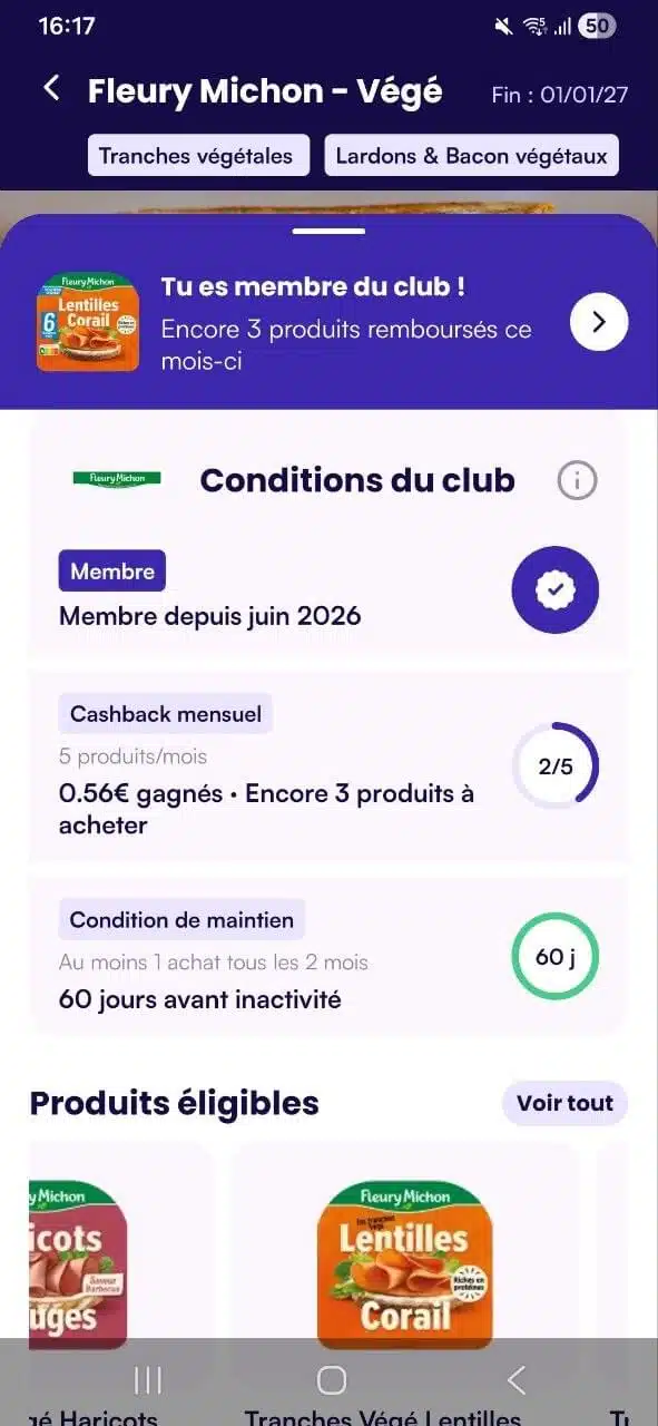 10 % remboursement des produits