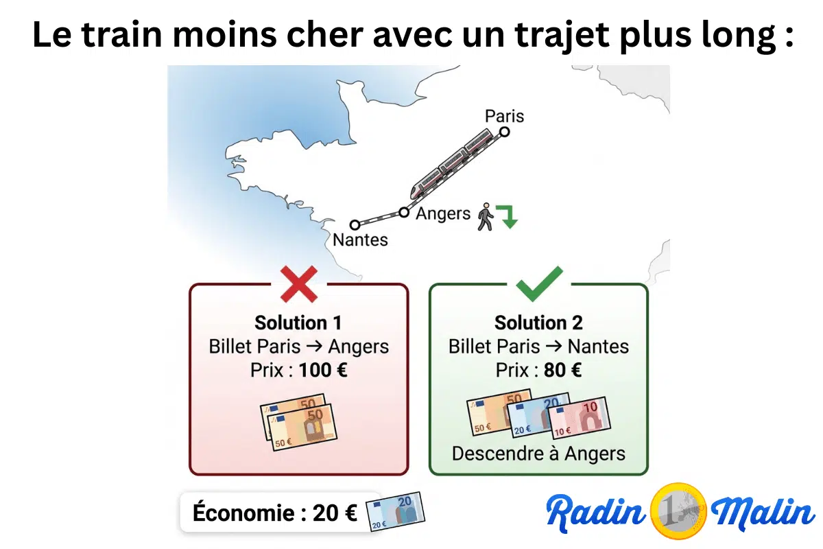 billet de train pas cher astuce sncf trajet plus long descendre une gare plus loin