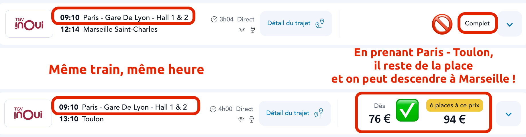 comment réserver un train complet