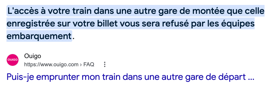ouigo peut-on monter train mi-parcours gare différente réponse