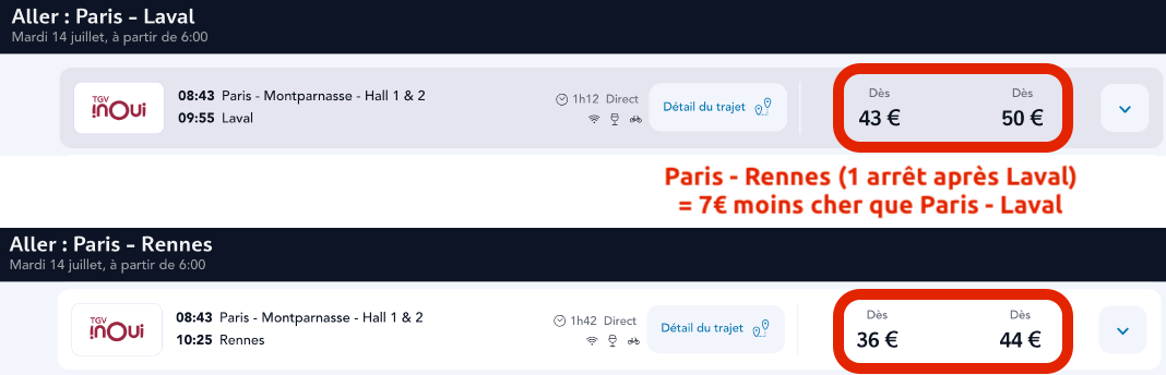train moins cher paris laval rennes