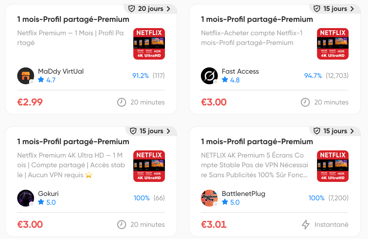 netflix pas cher gamsgo marketplace tarifs 2026