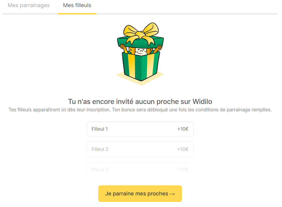 Parrainage Widilo suivi des filleuls
